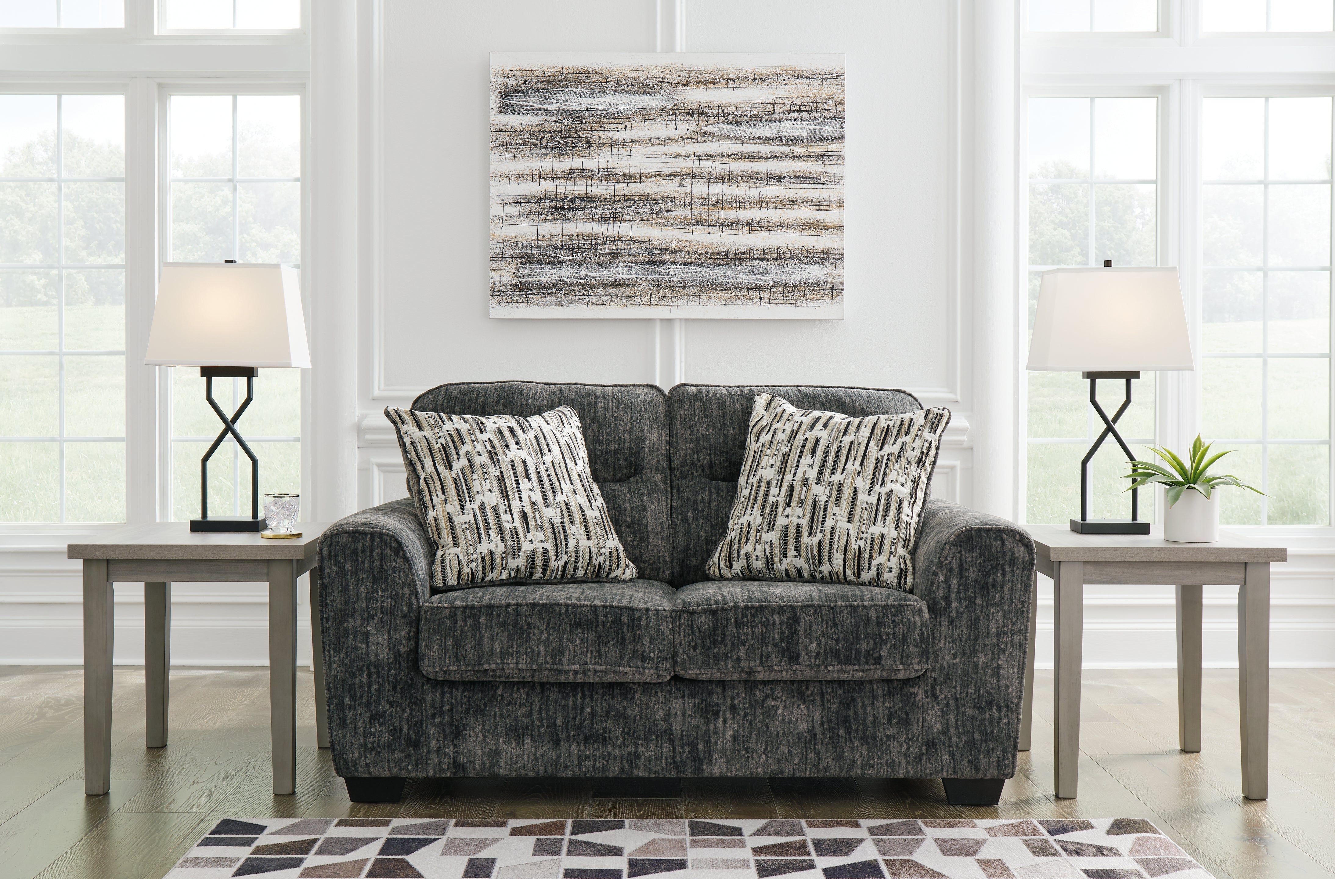Best Furniture Outlet - Ashley Furniture - Lonoke Living Room - Sofa / Gunmetal - 5050438