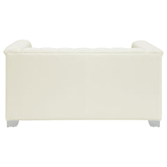 Chaviano 2-piece Upholstered Track Arm Sofa Set Pearl White