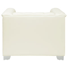 Chaviano 3-piece Upholstered Track Arm Sofa Set Pearl White