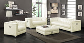 Best Furniture Outlet - Coaster - Chaviano 4-piece Upholstered Track Arm Sofa Set Pearl White - 505391-S4