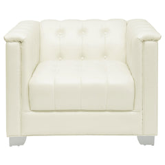 Chaviano 4-piece Upholstered Track Arm Sofa Set Pearl White