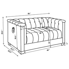 Chaviano 4-piece Upholstered Track Arm Sofa Set Pearl White