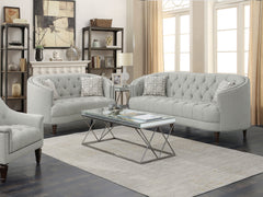 Best Furniture Outlet - Coaster - Avonlea 2-piece Upholstered Sloped Arm Sofa Set Grey Fabric - 505641-S2
