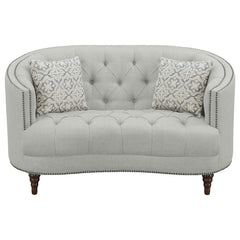 Avonlea 2-piece Upholstered Sloped Arm Sofa Set Grey Fabric