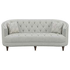 Avonlea 3-piece Upholstered Sloped Arm Sofa Set Grey Fabric