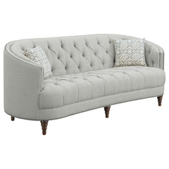 Best Furniture Outlet - Coaster - Avonlea Upholstered Sloped Arm Sofa Grey Fabric - 505641