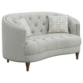Best Furniture Outlet - Coaster - Avonlea Upholstered Sloped Arm Loveseat Grey Fabric - 505642