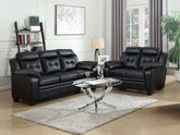 Best Furniture Outlet - Coaster - Finley 2-piece Upholstered Padded Arm Tufted Sofa Set Black - 506551-S2