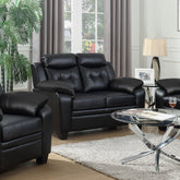 Best Furniture Outlet - Coaster - Finley Upholstered Padded Arm Tufted Loveseat Black - 506552