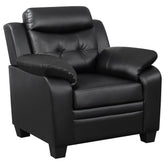 Best Furniture Outlet - Coaster - Finley Upholstered Padded Arm Tufted Accent Chair Black - 506553