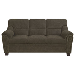 Clementine Upholstered Padded Arm Sofa Brown