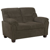 Best Furniture Outlet - Coaster - Clementine Upholstered Padded Arm Loveseat Brown - 506572