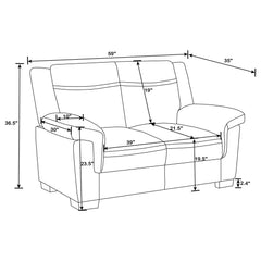 Arabella 2-piece Upholstered Padded Arm Sofa Set Grey