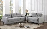Best Furniture Outlet - Coaster - Bowen 2-piece Upholstered Track Arm Tufted Sofa Set Grey - 506781-S2