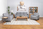 Best Furniture Outlet - Coaster - Bowen 3-piece Upholstered Track Arm Tufted Sofa Set Grey - 506781-S3