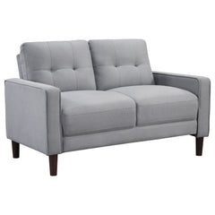 Best Furniture Outlet - Coaster - Bowen Upholstered Track Arm Tufted Loveseat Grey - 506782