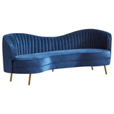 Best Furniture Outlet - Coaster - Sophia Upholstered Channel Tufted Sofa Blue - 506861