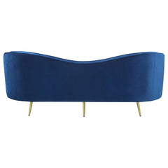 Sophia Upholstered Channel Tufted Sofa Blue