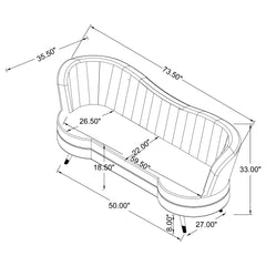 Sophia 2-piece Upholstered Channel Tufted Sofa Set Grey