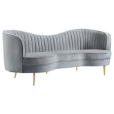 Best Furniture Outlet - Coaster - Sophia Upholstered Channel Tufted Sofa Grey - 506864
