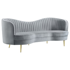 Best Furniture Outlet - Coaster - Sophia Upholstered Channel Tufted Sofa Grey - 506864