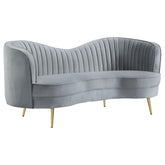 Best Furniture Outlet - Coaster - Sophia Upholstered Channel Tufted Loveseat Grey - 506865