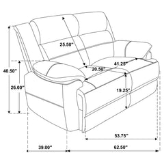 Ellington 2-piece Upholstered Padded Arm Sofa Set Dark Brown
