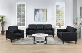 Best Furniture Outlet - Coaster - Ruth 3-piece Upholstered Track Arm Sofa Set Black - 508361-S3