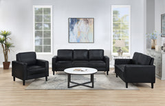 Best Furniture Outlet - Coaster - Ruth 3-piece Upholstered Track Arm Sofa Set Black - 508361-S3