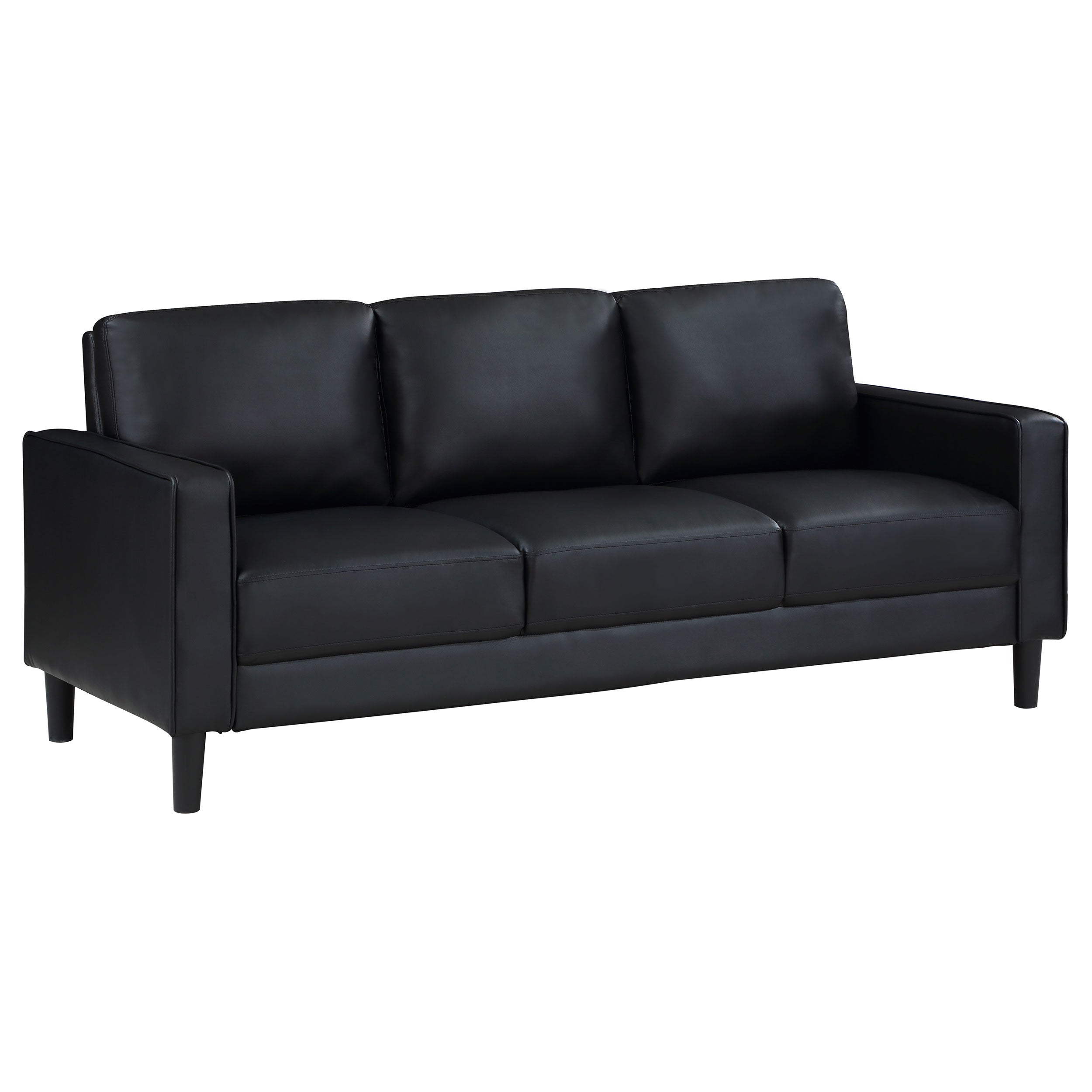 Best Furniture Outlet - Coaster - Ruth Upholstered Track Arm Sofa Black - 508361