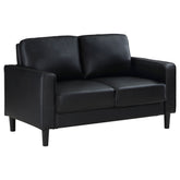 Best Furniture Outlet - Coaster - Ruth Upholstered Track Arm Loveseat Black - 508362