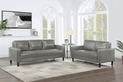 Best Furniture Outlet - Coaster - Ruth 2-piece Upholstered Track Arm Sofa Set Grey - 508365-S2
