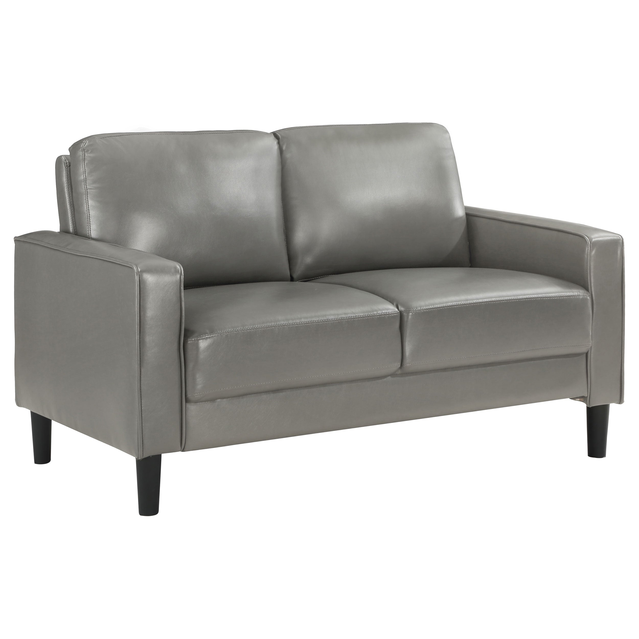 Best Furniture Outlet - Coaster - Ruth Upholstered Track Arm Loveseat Grey - 508366