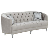 Best Furniture Outlet - Coaster - Avonlea Upholstered Sloped Arm Sofa Grey Velvet - 508461