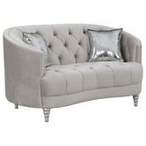 Best Furniture Outlet - Coaster - Avonlea Upholstered Sloped Arm Loveseat Grey Velvet - 508462