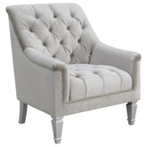 Best Furniture Outlet - Coaster - Avonlea Velvet Upholstered Sloped Arm Chair Grey Velvet - 508463
