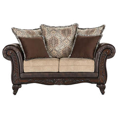 Best Furniture Outlet - Coaster - Elmbrook Upholstered Rolled Arm Loveseat Brown - 508572