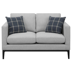 Apperson 2-piece Upholstered Track Arm Sofa Set Light Grey