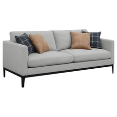 Best Furniture Outlet - Coaster - Apperson Upholstered Track Arm Sofa Light Grey - 508681