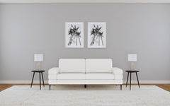 Jessel Chenille Upholstered Track Arm Sofa Ivory