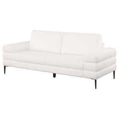 Jessel Chenille Upholstered Track Arm Sofa Ivory