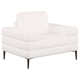 Best Furniture Outlet - Coaster - Jessel Chenille Upholstered Track Arm Chair Ivory - 508803