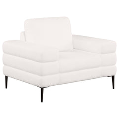 Best Furniture Outlet - Coaster - Jessel Chenille Upholstered Track Arm Chair Ivory - 508803