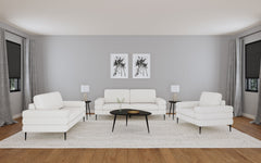 Jessel Chenille Upholstered Track Arm Chair Ivory