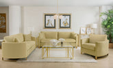 Best Furniture Outlet - Coaster - Corliss 3-piece Velvet Upholstered Sofa Set Camel - 508824-S3
