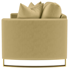 Corliss Upholstered Curved Track Arm Loveseat Camel