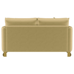 Corliss Upholstered Curved Track Arm Loveseat Camel