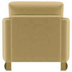 Corliss Upholstered Curved Track Arm Chair Camel
