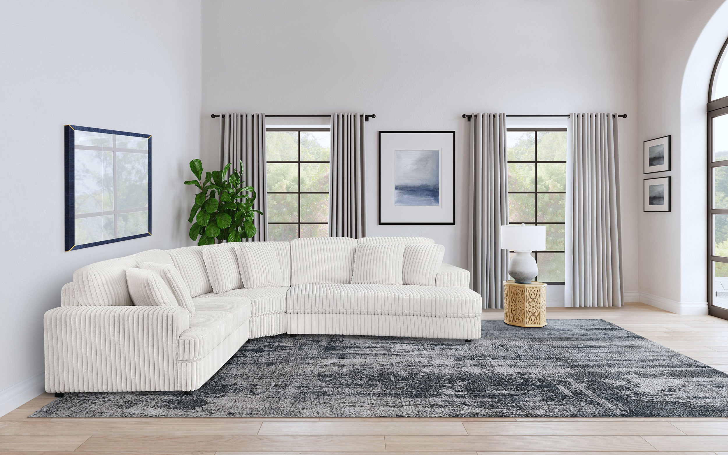 Best Furniture Outlet - Coaster - Emberson 3-piece Upholstered Modular Sectional Sofa Ivory - 508851-S3