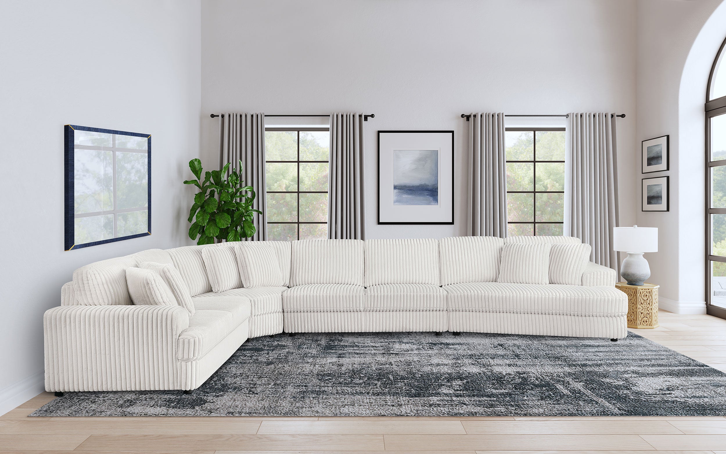 Best Furniture Outlet - Coaster - Emberson 4-piece Upholstered Modular Sectional Sofa Ivory - 508851-SEC